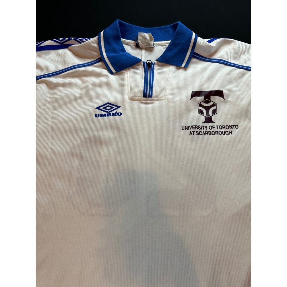 Vintage Umbro University of Toronto Scarborough Soccer Jersey White Blue XL